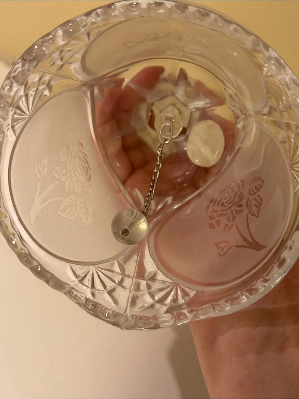 Crystal Clear 24% Lead Crystal Rose Bell 7.5 inches